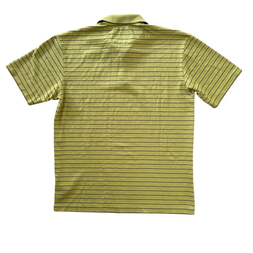 Tiger Woods Nike Fit Dry‎ Large Green Striped Short Sleeve Men's Golf Polo Shirt